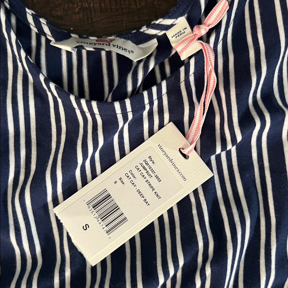 Vineyard Vines Navy and White Striped Jumpsuit - Picture 2 of 3
